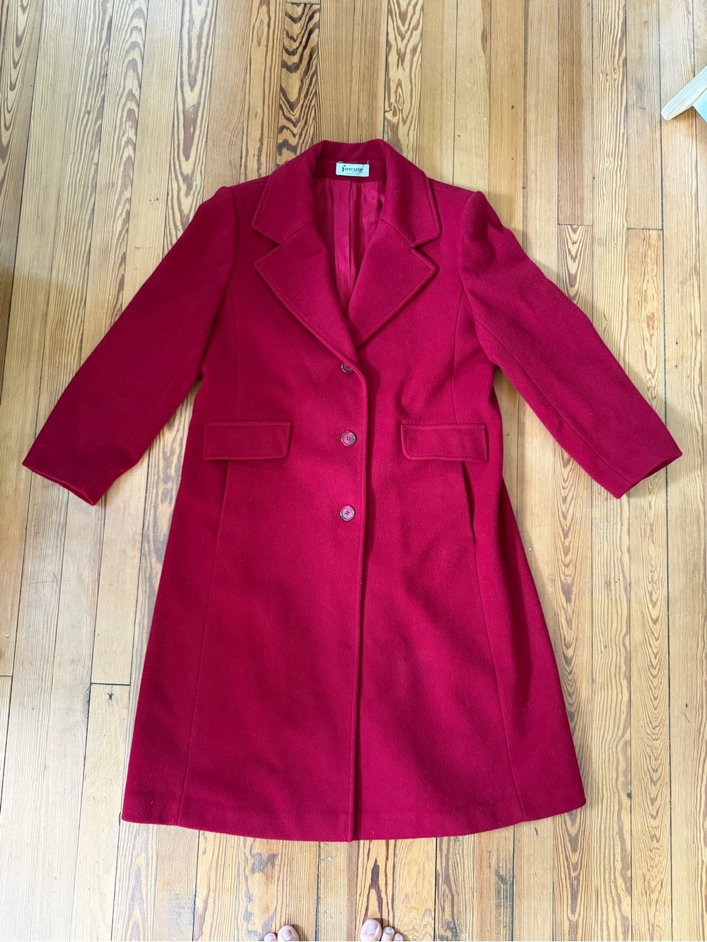 Vintage Forecaster of Boston Red 100% Wool Long Coat 13/14